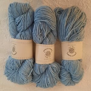 CONSITT WOOLS 3 Soft Spun 100% Lambswool LIGHT BLUE Spun, Dyed, Milled in CANADA